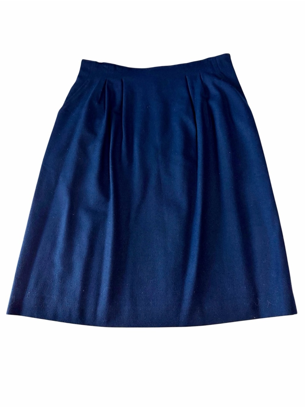 Evan-Picone Vintage 1980's Wool A-line Skirt Sz 14, Navy Blue, Fully Lined